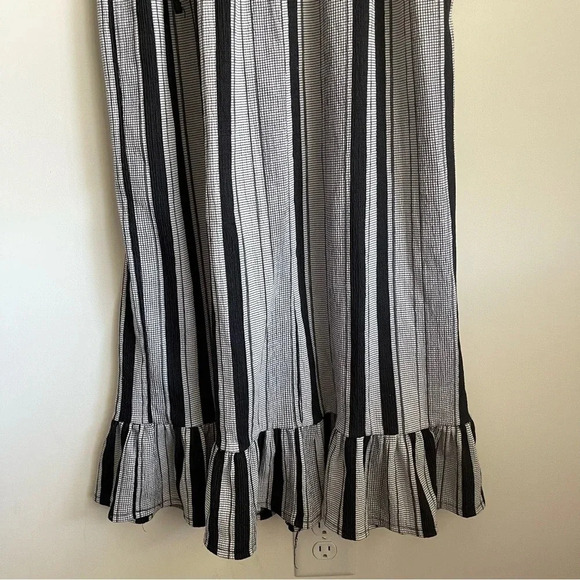 Zara striped ruffle midi short sleeve dress size small - Picture 7 of 9